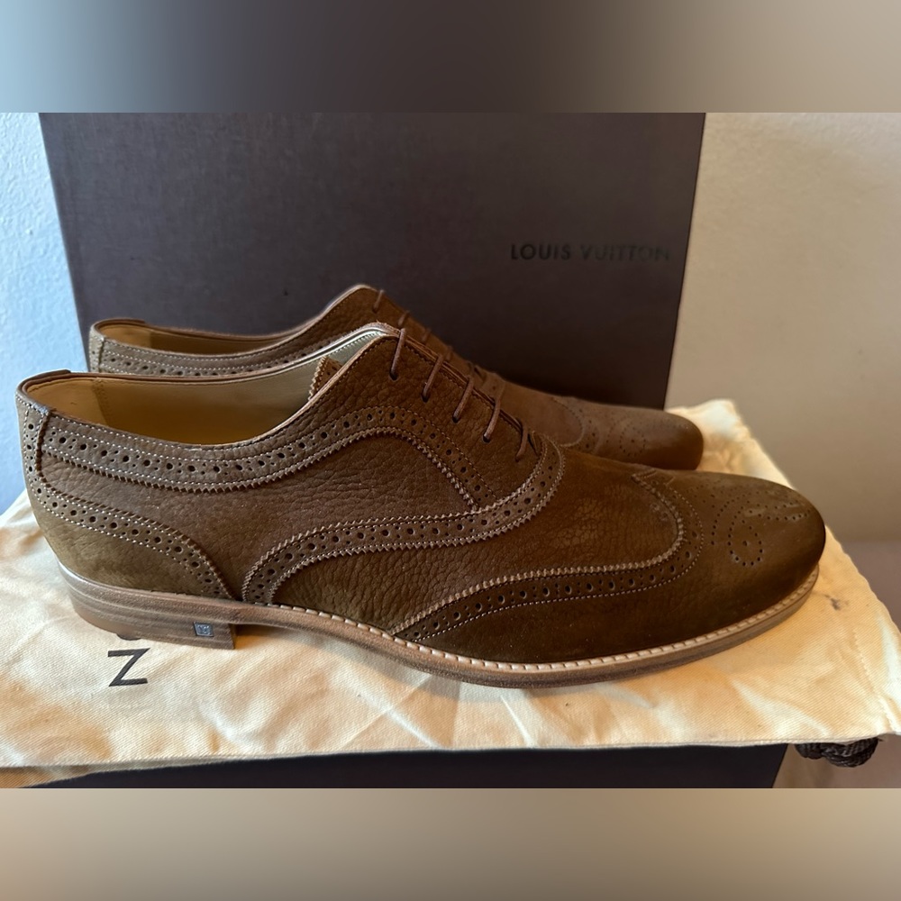 Louis Vuitton Men Shoes Oxford Brown Suede 9.5UK 10.5US New Never Worn - Picture 2 of 6